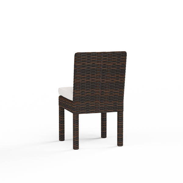 Safavieh Montecito Armless Dining Chair In Canvas Flax W/ Self Welt - Cognac | Sunset West - SW2501-1A-FLAX-STKIT