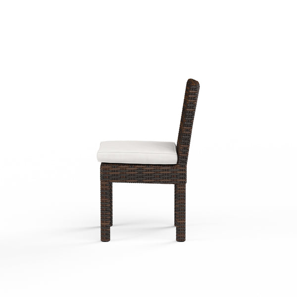 Safavieh Montecito Armless Dining Chair In Canvas Flax W/ Self Welt - Cognac | Sunset West - SW2501-1A-FLAX-STKIT