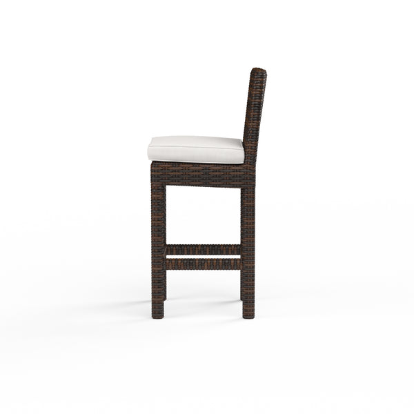 Safavieh Montecito Barstool In Canvas Flax W/ Self Welt - Cognac | Sunset West - SW2501-7B-FLAX-STKIT