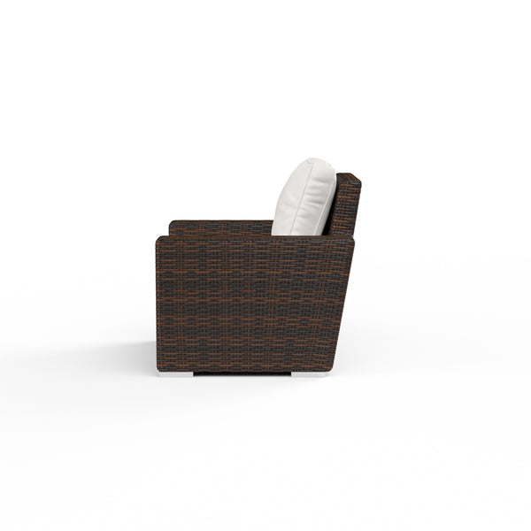 Safavieh Montecito Club Chair In Canvas Flax W/ Self Welt - Cognac | Sunset West - SW2501-21-FLAX-STKIT