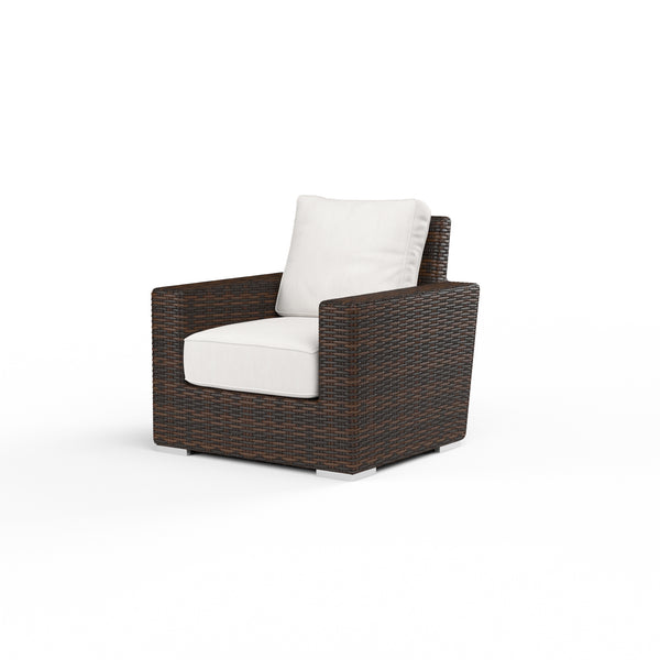 safavieh Montecito Club Chair in Canvas Flax w/ Self Welt - Cognac | Sunset West - SW2501-21-FLAX-STKIT