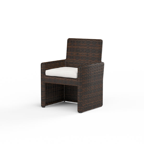 safavieh Montecito Dining Chair in Canvas Flax w/ Self Welt - Cognac | Sunset West - SW2501-1-FLAX-STKIT
