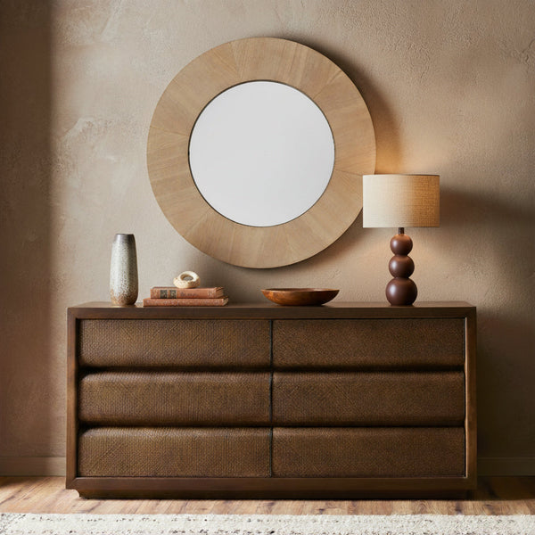 Safavieh Netta Round Wood Mirror | Safavieh Couture - CMI4002