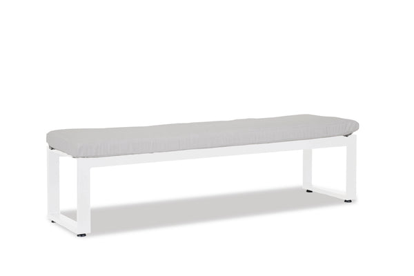 Safavieh Newport Dining Bench In Cast Silver No Welt - Frost | Sunset West - SW4801-BNC-SLV-STKIT