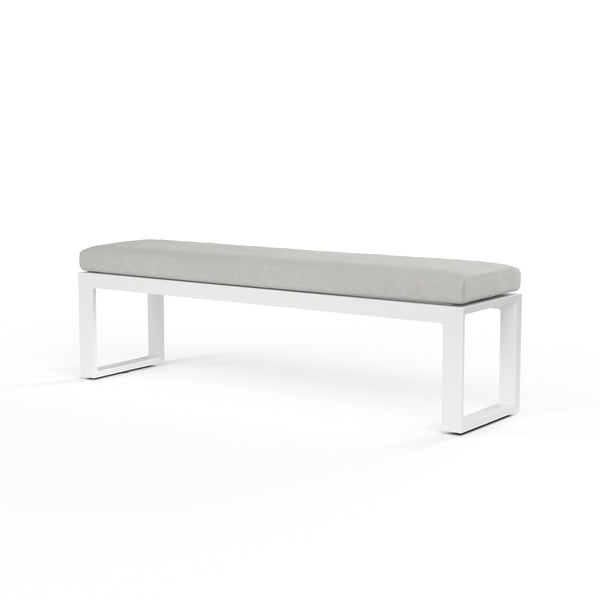safavieh Newport Dining Bench in Cast Silver No Welt - Frost | Sunset West - SW4801-BNC-SLV-STKIT