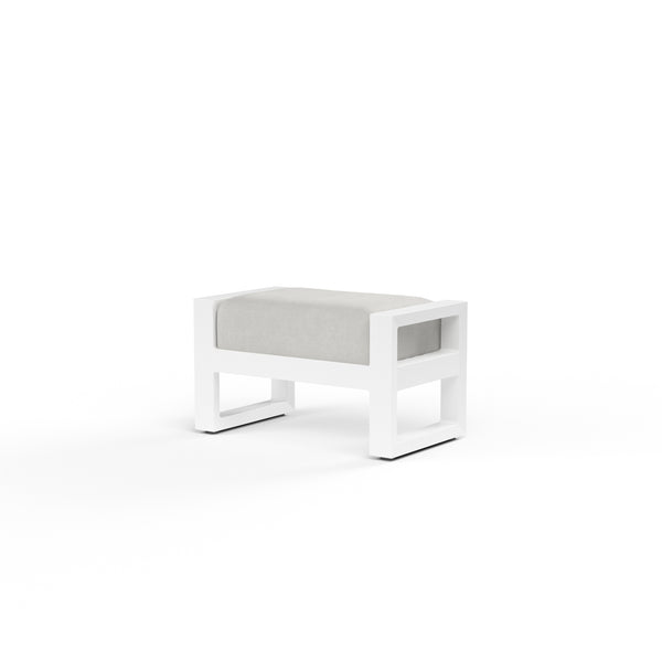 safavieh Newport Ottoman in Cast Silver No Welt - Frost | Sunset West - SW4801-OTT-SLV-STKIT