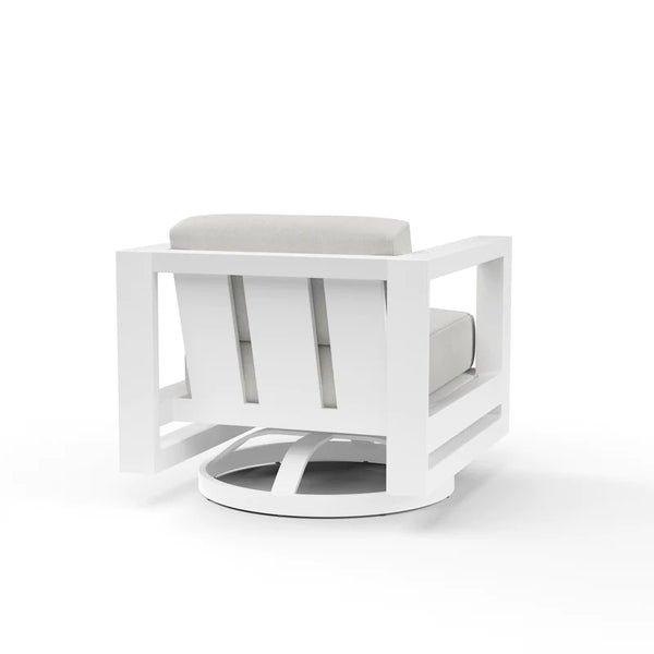 Safavieh Newport Swivel Club In Cast Silver No Welt - Frost | Sunset West - SW4801-21S-SLV-STKIT