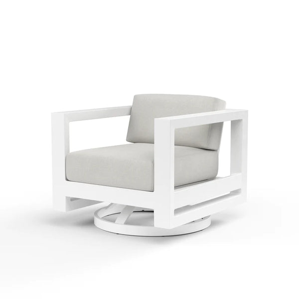 Safavieh Newport Swivel Club In Cast Silver No Welt - Frost | Sunset West - SW4801-21S-SLV-STKIT