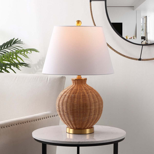Safavieh Nobuo 23 Inch Rattan/Iron Table Lamp | Safavieh - TBL4466