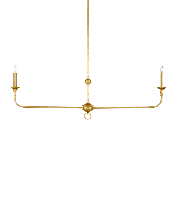 safavieh Nottaway Linear Gold Chandelier | Currey & Co - 9000-1256