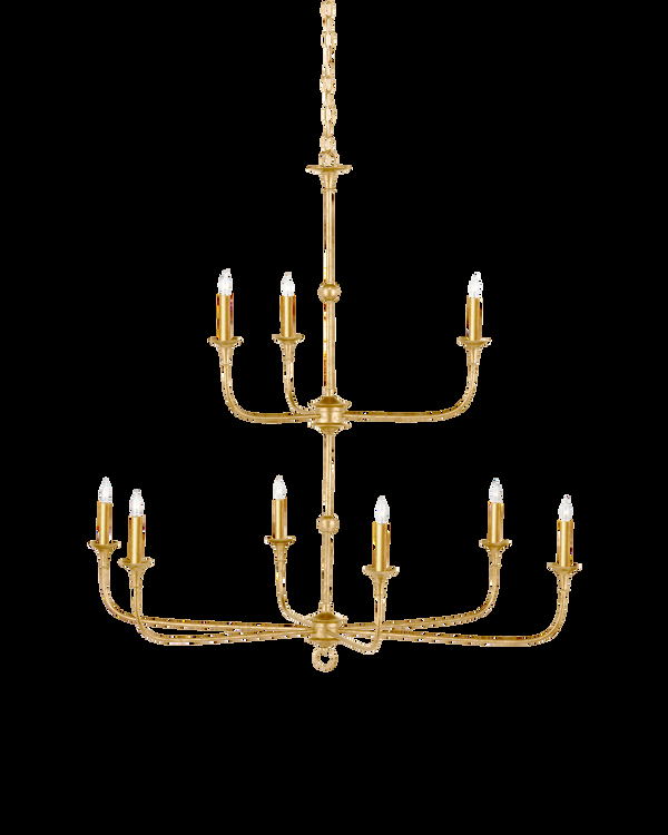 safavieh Nottaway Two-Tier Gold Chandelier | Currey & Co - 9000-1254