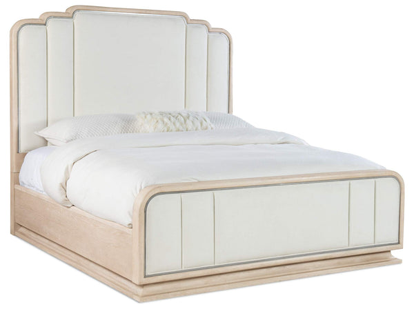 safavieh Nouveau Chic Cal King Upholstered Bed - Light Wood | Hooker Furniture - 6500-90860-80