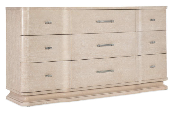 safavieh Nouveau Chic Nine Drawer Dresser - Light Wood | Hooker Furniture - 6500-90002-80