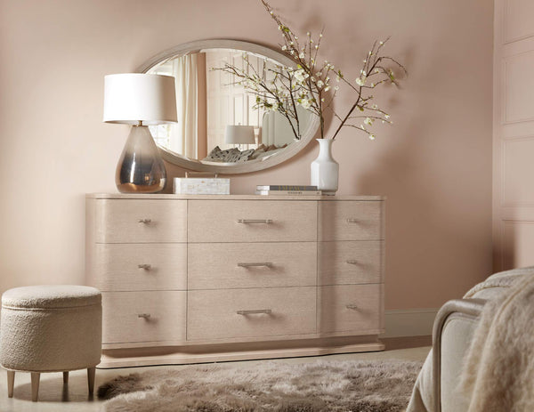 Safavieh Nouveau Chic Oval Mirror - Light Wood | Hooker Furniture - 6500-90009-80