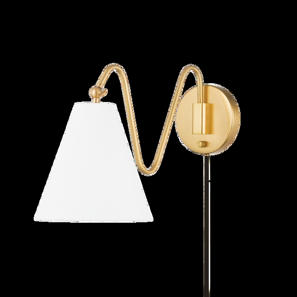 safavieh Onda Plug-in Sconce | Mitzi Lighting - HL699101-AGB