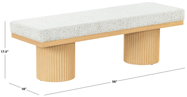 Safavieh Oneida Boucle Reeded Leg Bench | Safavieh Couture - SFV2215