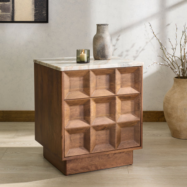 Safavieh Paxter Marble Top Nightstand | Safavieh Couture - SFV9758