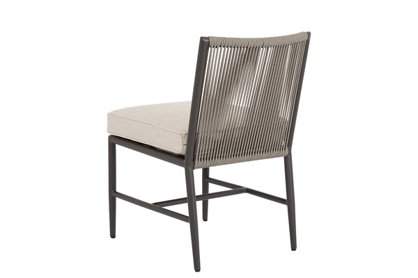 Safavieh Pietra Armless Dining Chair In Echo Ash No Welt - Graphite | Sunset West - SW4601-1A-EASH-STKIT