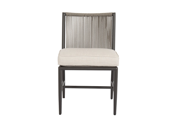 Safavieh Pietra Armless Dining Chair In Echo Ash No Welt - Graphite | Sunset West - SW4601-1A-EASH-STKIT