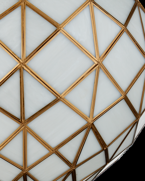 Safavieh Polyhedron Medium Pendant - White | Currey & Co - 9000-1232