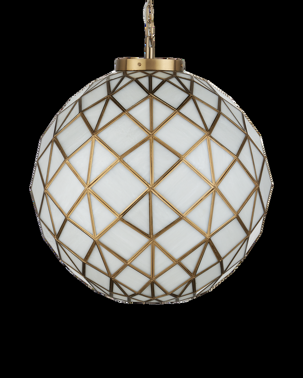 Safavieh Polyhedron Medium Pendant - White | Currey & Co - 9000-1232
