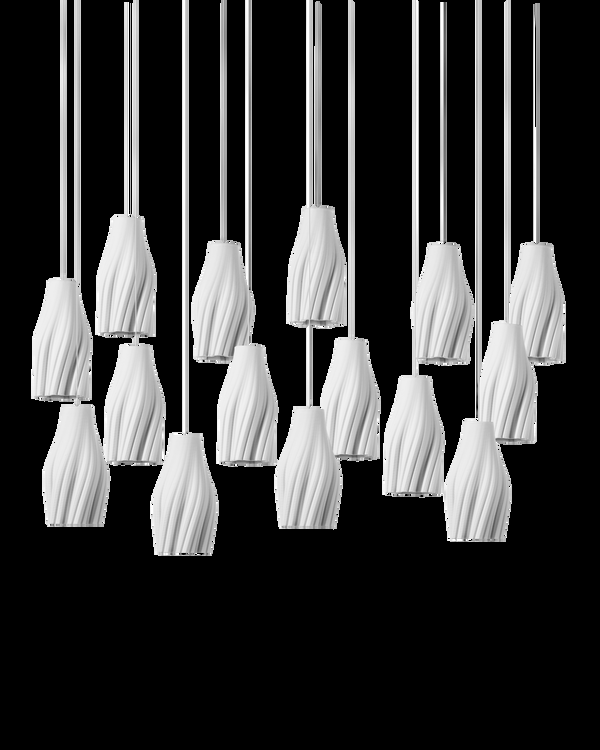 Safavieh Posh 15-Light Linear Multi-Drop Pendant - White | Currey & Co - 9000-1274