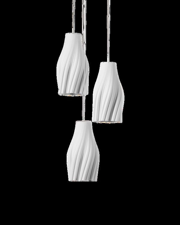 Safavieh Posh 3-Light Round Multi-Drop Pendant - White | Currey & Co - 9000-1271