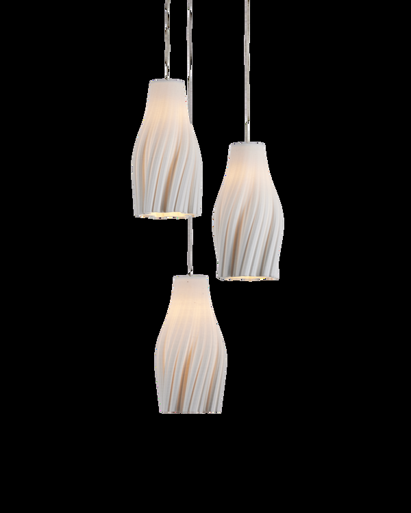 safavieh Posh 3-Light Round Multi-Drop Pendant - White | Currey & Co - 9000-1271