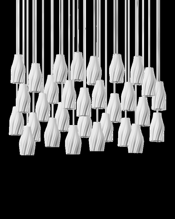 Safavieh Posh 30-Light Linear Multi-Drop Pendant - White | Currey & Co - 9000-1275
