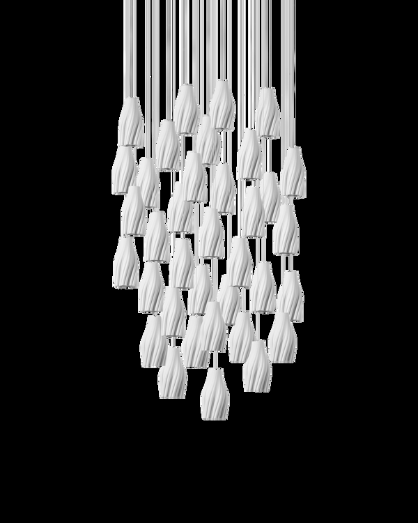 Safavieh Posh 36-Light Round Multi-Drop Pendant - White | Currey & Co - 9000-1276