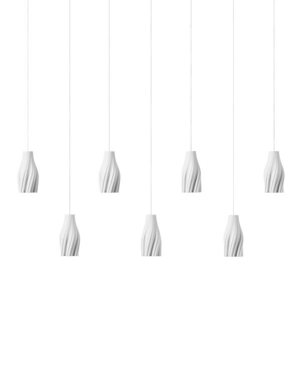 Safavieh Posh 7-Light Linear Multi-Drop Pendant - White | Currey & Co - 9000-1277