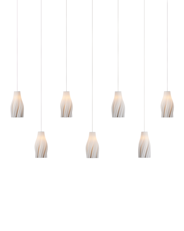 safavieh Posh 7-Light Linear Multi-Drop Pendant - White | Currey & Co - 9000-1277