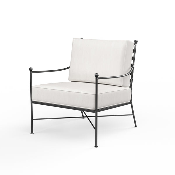 safavieh Provence Club Chair in Canvas Flax w/ Self Welt - Pewter | Sunset West - SW3201-21-FLAX-STKIT