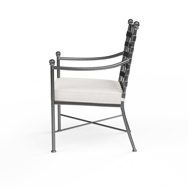 Safavieh Provence Dining Chair In Canvas Flax W/ Self Welt - Pewter | Sunset West - SW3201-1-FLAX-STKIT