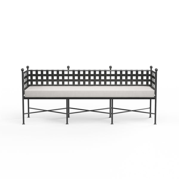 Safavieh Provence Garden Bench In Canvas Flax W/ Self Welt - Pewter | Sunset West - SW3201-BNC-FLX-STKIT