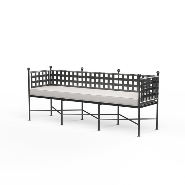 safavieh Provence Garden Bench in Canvas Flax w/ Self Welt - Pewter | Sunset West - SW3201-BNC-FLX-STKIT