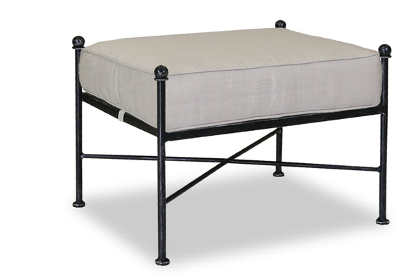 safavieh Provence Ottoman in Canvas Flax w/ Self Welt - Pewter | Sunset West - SW3201-OTT-FLX-STKIT