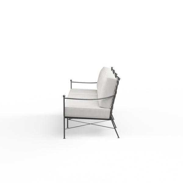 Safavieh Provence Sofa In Canvas Flax W/ Self Welt - Pewter | Sunset West - SW3201-23-FLAX-STKIT