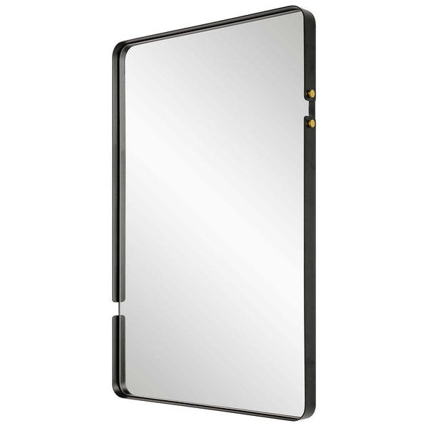 Safavieh Rectangle Home Decor Matte Black And Gold Mirror