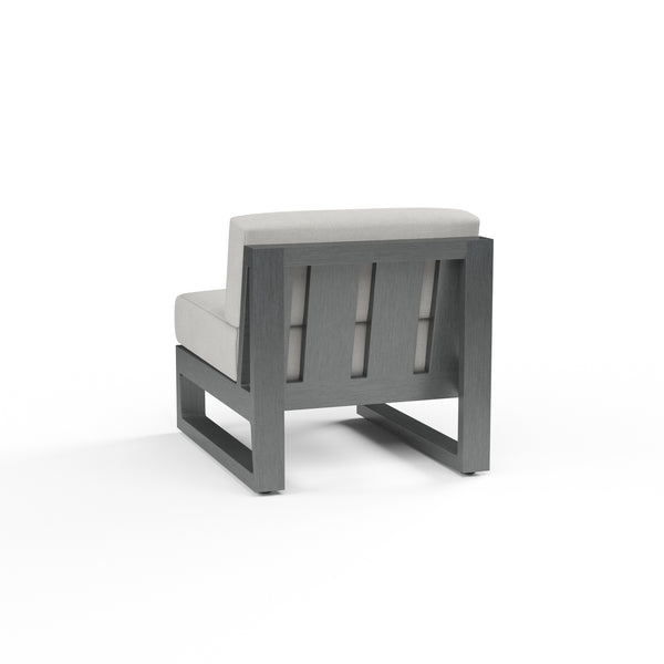 Safavieh Redondo Armless Club In Cast Silver No Welt - Slate | Sunset West - SW3801-AC-SLVR-STKIT