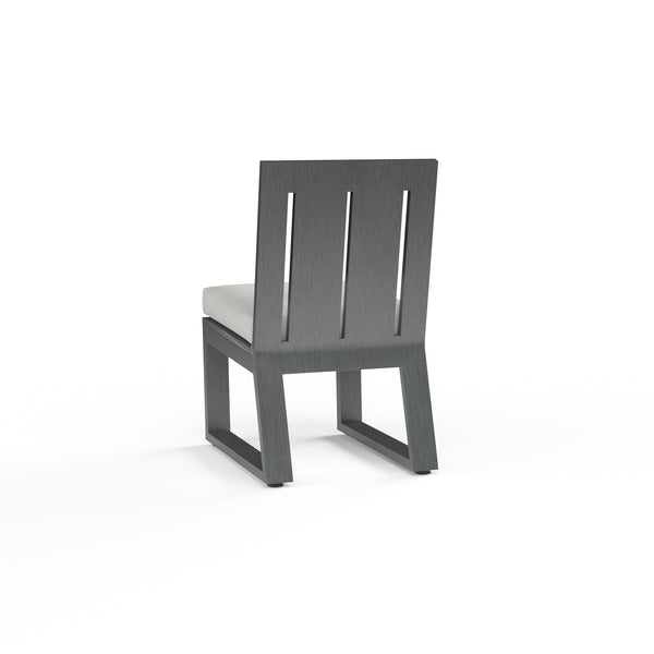 Safavieh Redondo Armless Dining Chair In Cast Silver No Welt - Slate | Sunset West - SW3801-1A-SLVR-STKIT