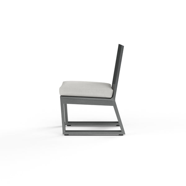 Safavieh Redondo Armless Dining Chair In Cast Silver No Welt - Slate | Sunset West - SW3801-1A-SLVR-STKIT
