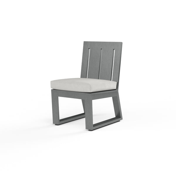 safavieh Redondo Armless Dining Chair in Cast Silver No Welt - Slate | Sunset West - SW3801-1A-SLVR-STKIT