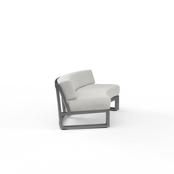 Safavieh Redondo Curved Sofa In Cast Silver No Welt - Slate | Sunset West - SW3801-CRV-SLV-STKIT