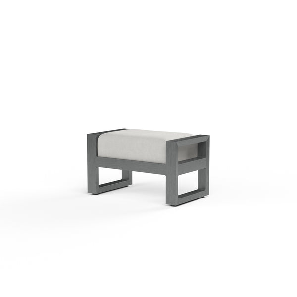 safavieh Redondo Ottoman in Cast Silver No Welt - Slate | Sunset West - SW3801-OTT-SLV-STKIT