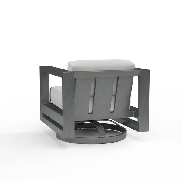 Safavieh Redondo Swivel Club In Cast Silver No Welt - Slate | Sunset West - SW3801-21S-SLV-STKIT