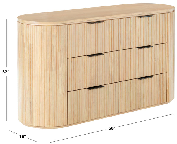 Safavieh Rikki Fluted 6 Drawer Dresser | Safavieh Couture - SFV4250