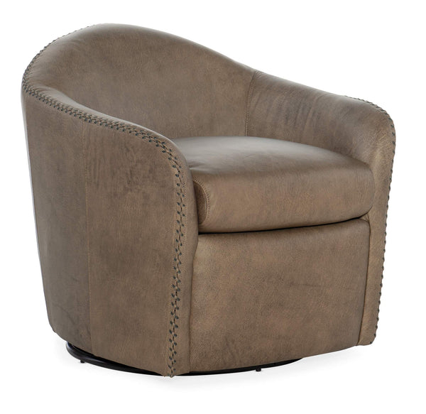 Safavieh Roper Swivel Club Chair - Brown | Hooker Furniture - CC533-SW-083