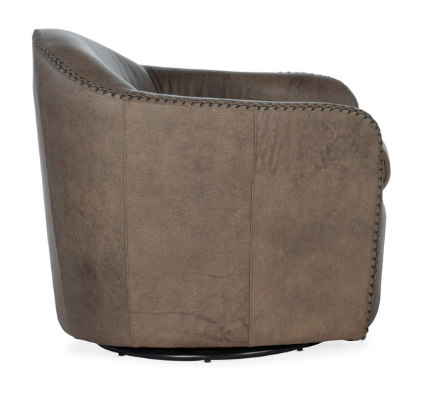 Safavieh Roper Swivel Club Chair - Brown | Hooker Furniture - CC533-SW-083