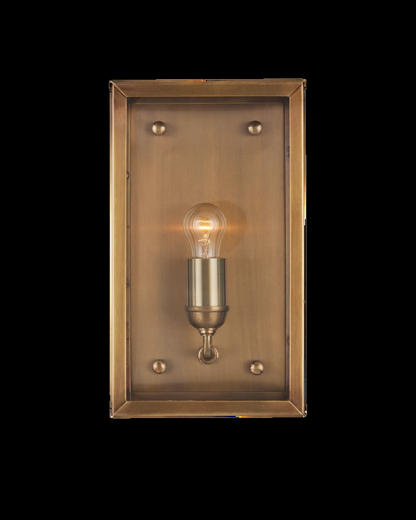 Safavieh Royster Brass Outdoor Wall Sconce | Currey & Co - 5500-0052